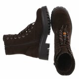 Bruine suède veterboots met grove zool_