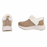 Kaki wintersneakers met warme imitatiebontkraag-Tamara_