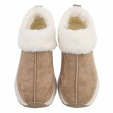 Kaki wintersneakers met warme imitatiebontkraag-Tamara_