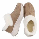 Kaki wintersneakers met warme imitatiebontkraag-Tamara_
