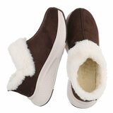 Bruine wintersneakers met warme imitatiebontkraag-Tamara_