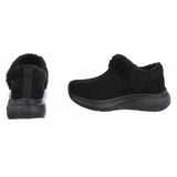 Zwarte wintersneakers met warme imitatiebontkraag-Tamara_