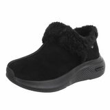 Zwarte wintersneakers met warme imitatiebontkraag-Tamara_