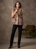 Taupe bodywarmer met zachte imitatiebont_