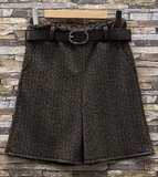 Bermuda marron avec ceinture et doublure polaire douce_