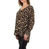 Blouse met leopardprint en decoratieve mouwen._