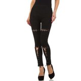 Stretch broek in daim met veters._