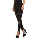 Stretch broek in daim met veters._