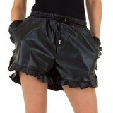 Zwarte short in leather look._