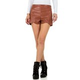 Bruine-grijze short in leather look._