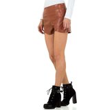 Bruine-grijze short in leather look._