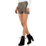 Bruine-grijze short in leather look._