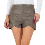 Bruine-grijze short in leather look._