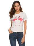 T-shirt met flamingo print._