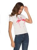 T-shirt met flamingo print._