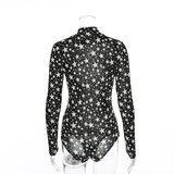 Trendy star print body top._