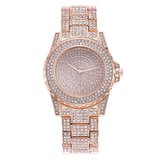 Fashion dames horloge volledig bezet met bergkristal._