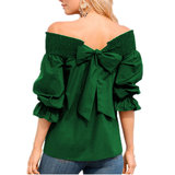 Stylish shoulder off blouse._