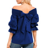 Stylish shoulder off blouse._