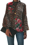 Blouse chic met leopardprint._