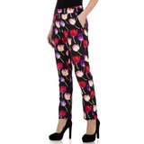 Fashion broek met bloemenmotief_