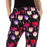 Fashion broek met bloemenmotief_