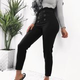 High waist broek met knopen design._