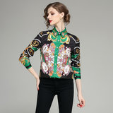 Blouse met vintage print._