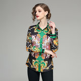 Blouse met vintage print._