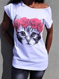 T-shirt poes met rozenkrans_