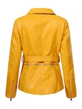 Trendy gele leather jacket.Two in one._