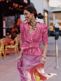 Fashion metallic blouse._