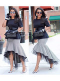 Grijs-zwarte fashion rok._