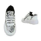 Fashion sneaker Wit  Olivia 2 met snakeprint._