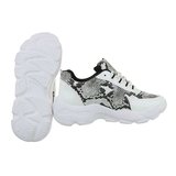 Fashion sneaker Wit  Olivia 2 met snakeprint._