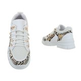 Trendy witte sneaker Anouk 1 met slangenprint._