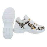 Trendy witte sneaker Anouk 1 met slangenprint._