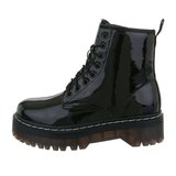 Zwarte hoge lak veterboot Hana._