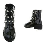 Trendy metalic zwarte boot Britt 3_