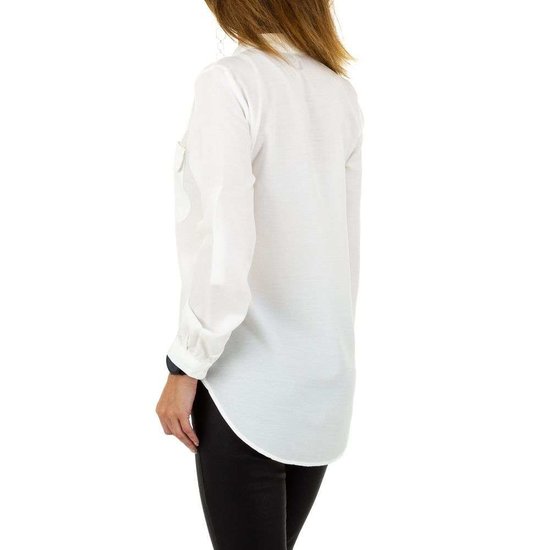 Casual witte hemdblouse.