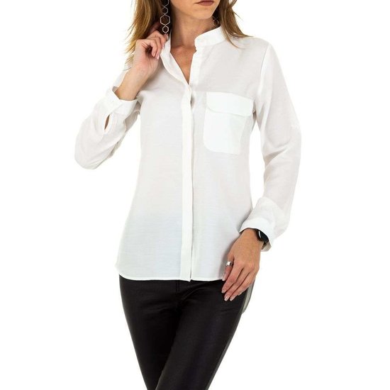 Casual witte hemdblouse.