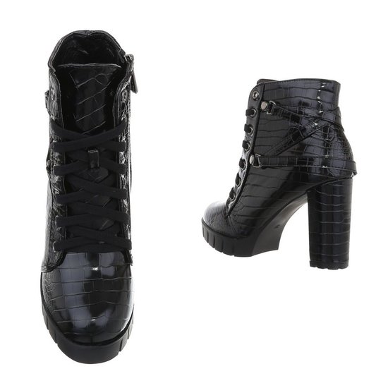 Bottines noires croco Faria.