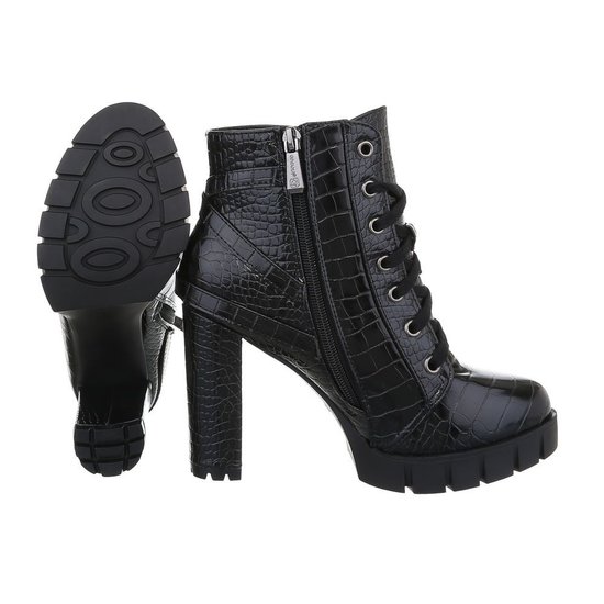 Bottines noires croco Faria.