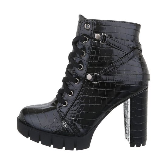 Bottines noires croco Faria.