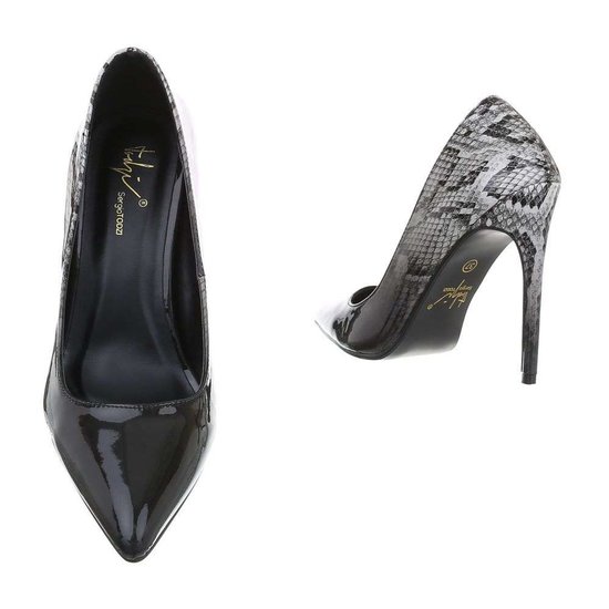 Zwart/witte pump Shirley.