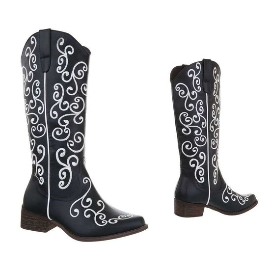 Zwarte western/bikerlaars Cleo.