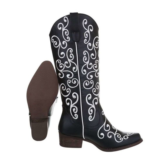 Zwarte western/bikerlaars Cleo.