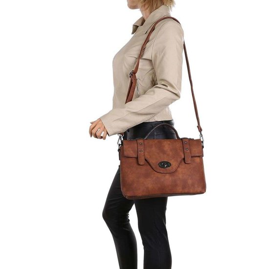 Trendy bruine rechthoekige schoudertas.SOLD OUT