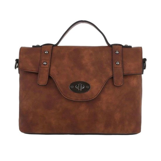 Trendy bruine rechthoekige schoudertas.SOLD OUT