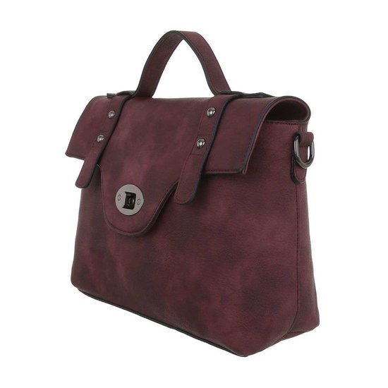 Trendy bordeaux rechthoekige schoudertas.